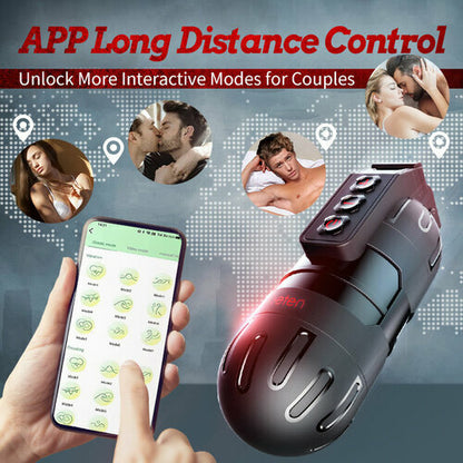 Leten Grenade Blowjob Simulator 10 Vibrating 2 in 1 Fleshlight & Pussy Pocket APP Control