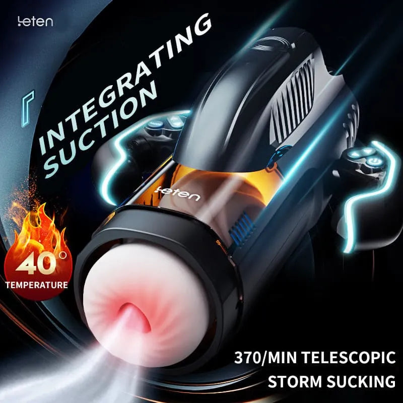 2026 Leten Bermuda 4 In 1 Heating Telescopic Sucking Voice Male Stroker
