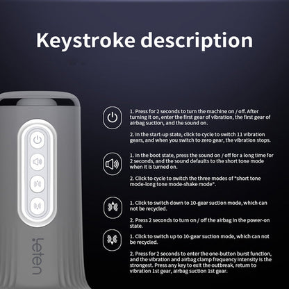 Leten IV 10 Vibrating & Sucking Male Stroker With Heated Voice