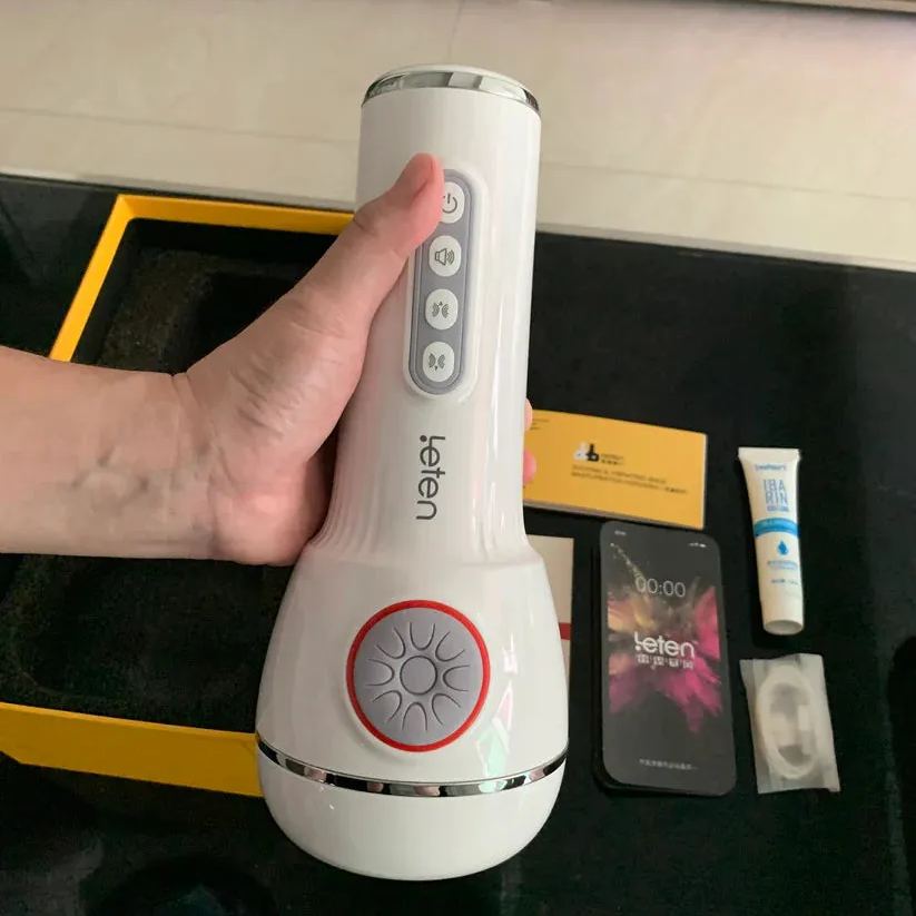 Leten IV 10 Vibrating & Sucking Male Stroker With Heated Voice
